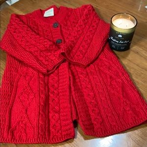 Vintage merino Irish wool long cardigan